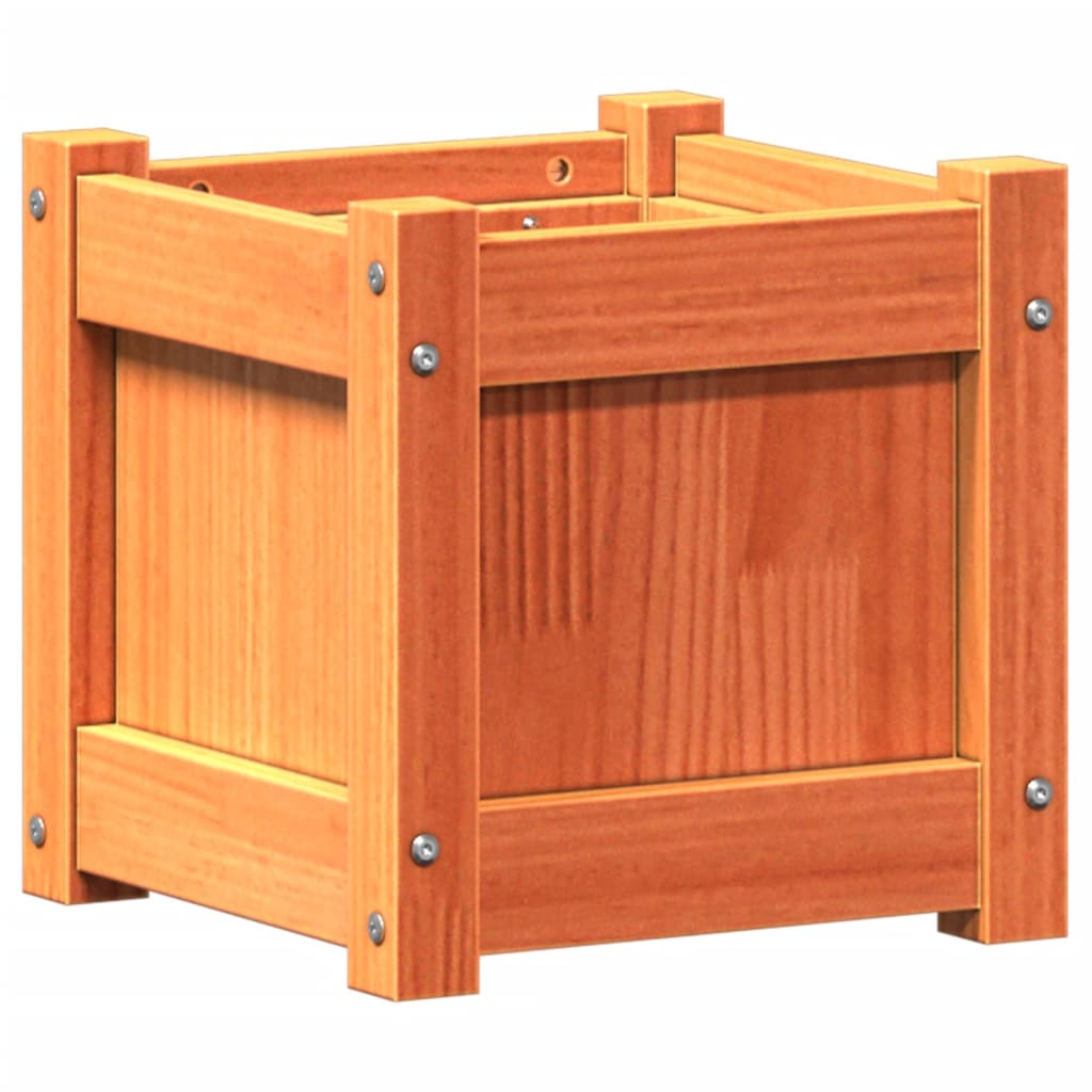 vidaXL Garden Planters 2 pcs Wax Brown Solid Wood Pine
