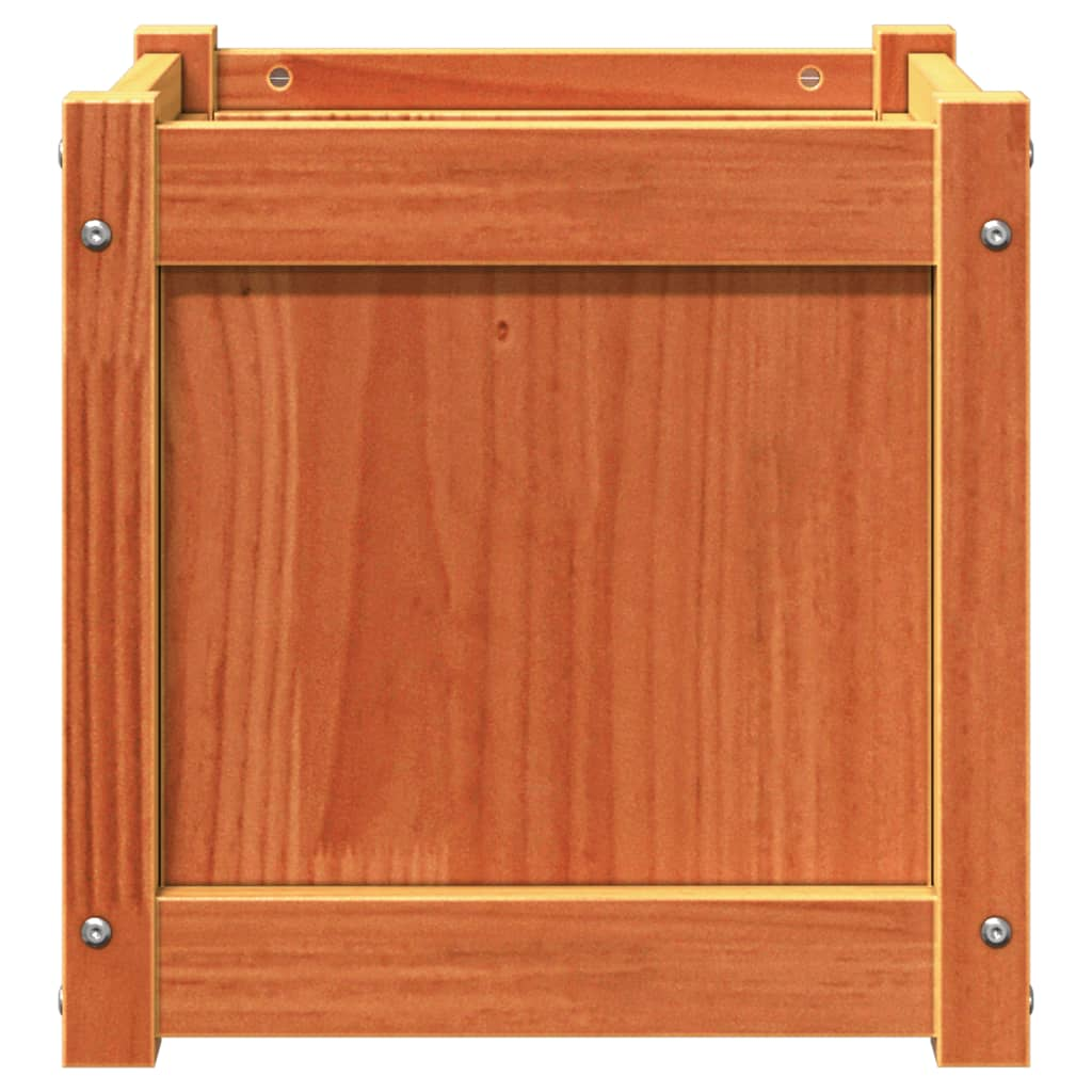 vidaXL Garden Planters 2 pcs Wax Brown Solid Wood Pine
