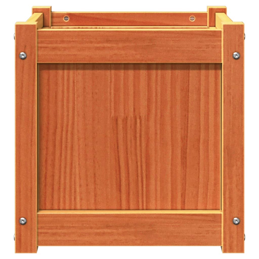 vidaXL Garden Planters 2 pcs Wax Brown Solid Wood Pine