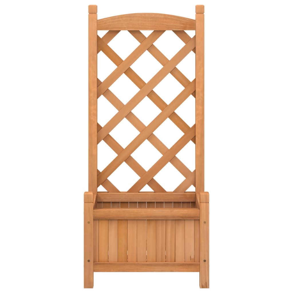 vidaXL Brown Fir Wood Planter with Trellis - Solid, Durable, & Attractive