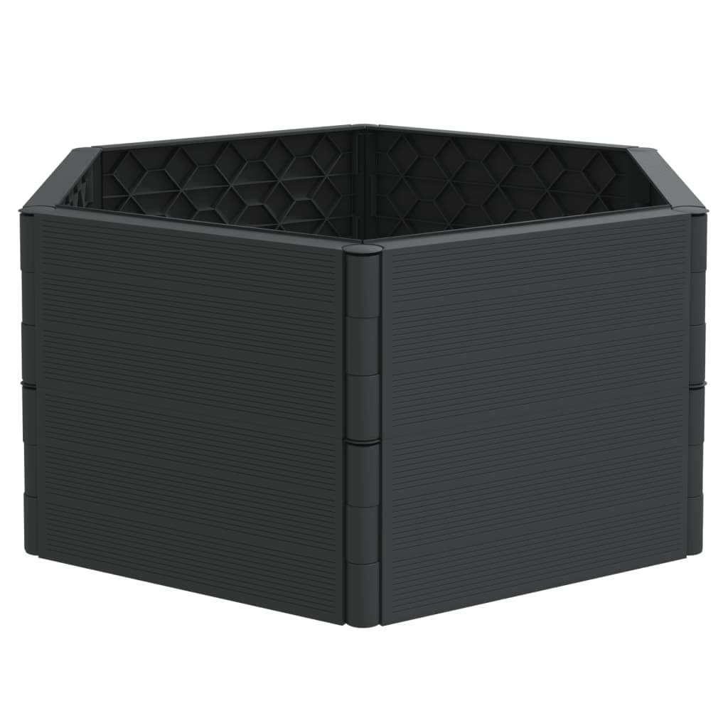 vidaXL Garden Planters 2 pcs Anthracite PP