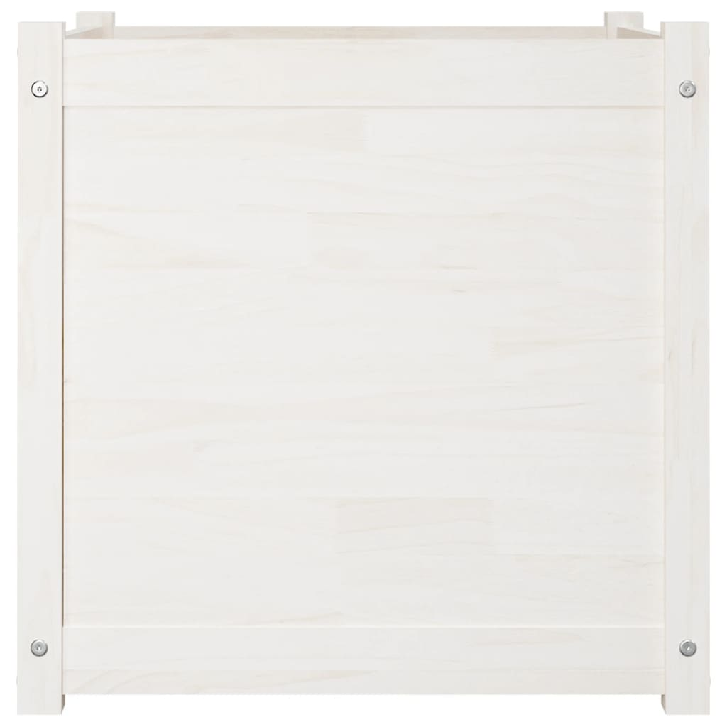 vidaXL Garden Planters 2 pcs White 60x60x60 cm Solid Pinewood