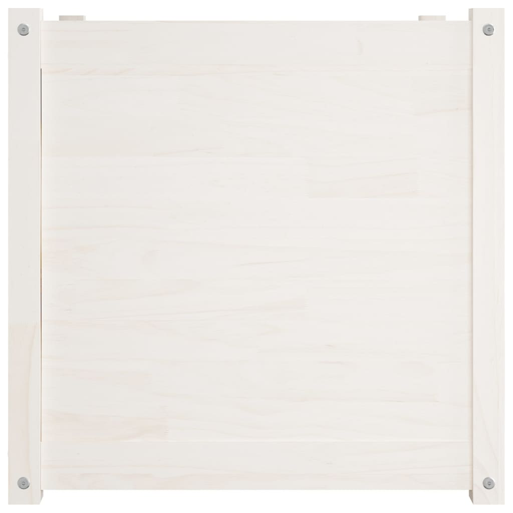 vidaXL Garden Planters 2 pcs White 60x60x60 cm Solid Pinewood