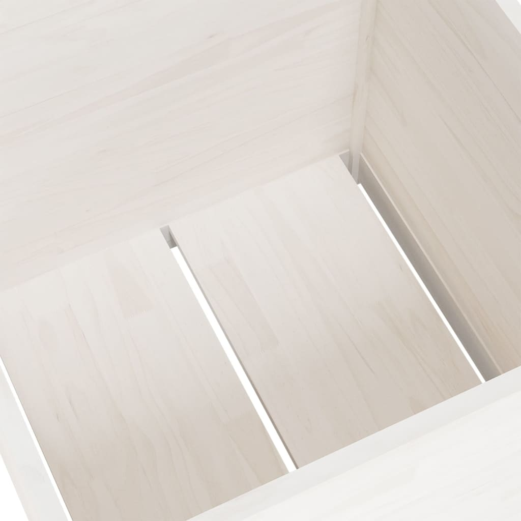 vidaXL Garden Planters 2 pcs White 60x60x60 cm Solid Pinewood