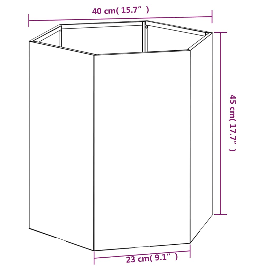 vidaXL Planter Rusty 40x40x45 cm Corten Steel