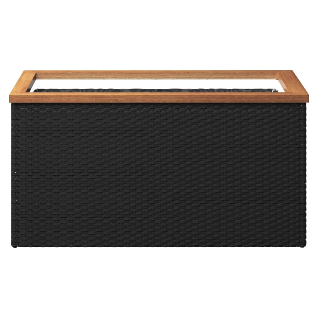 vidaXL Planter Black 80x40x40 cm Poly Rattan