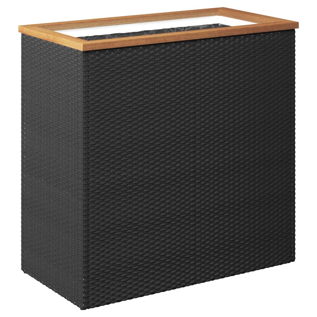 vidaXL Planter Black 80x40x80 cm Poly Rattan