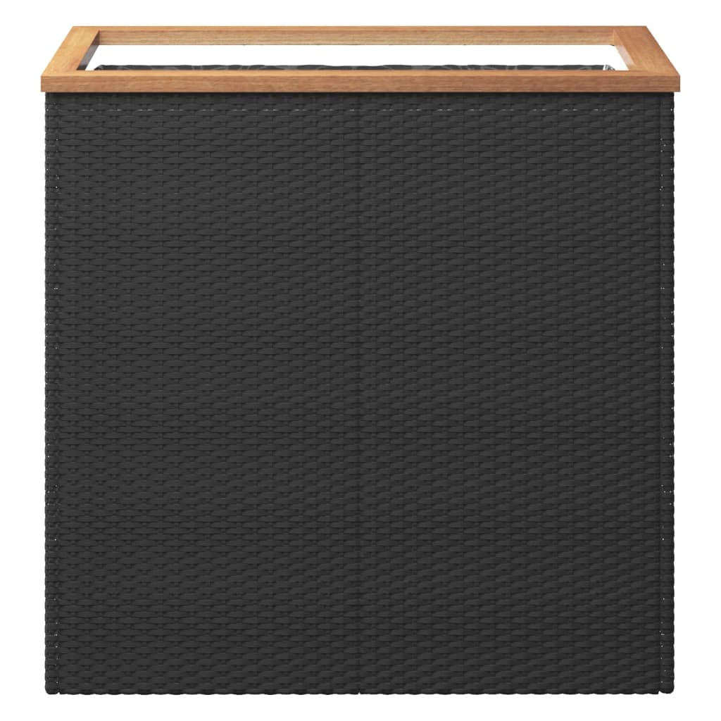 vidaXL Planter Black 80x40x80 cm Poly Rattan