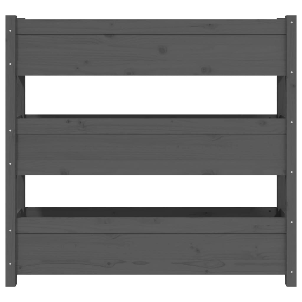 vidaXL Planter Grey 112x25x104.5 cm Solid Wood Pine