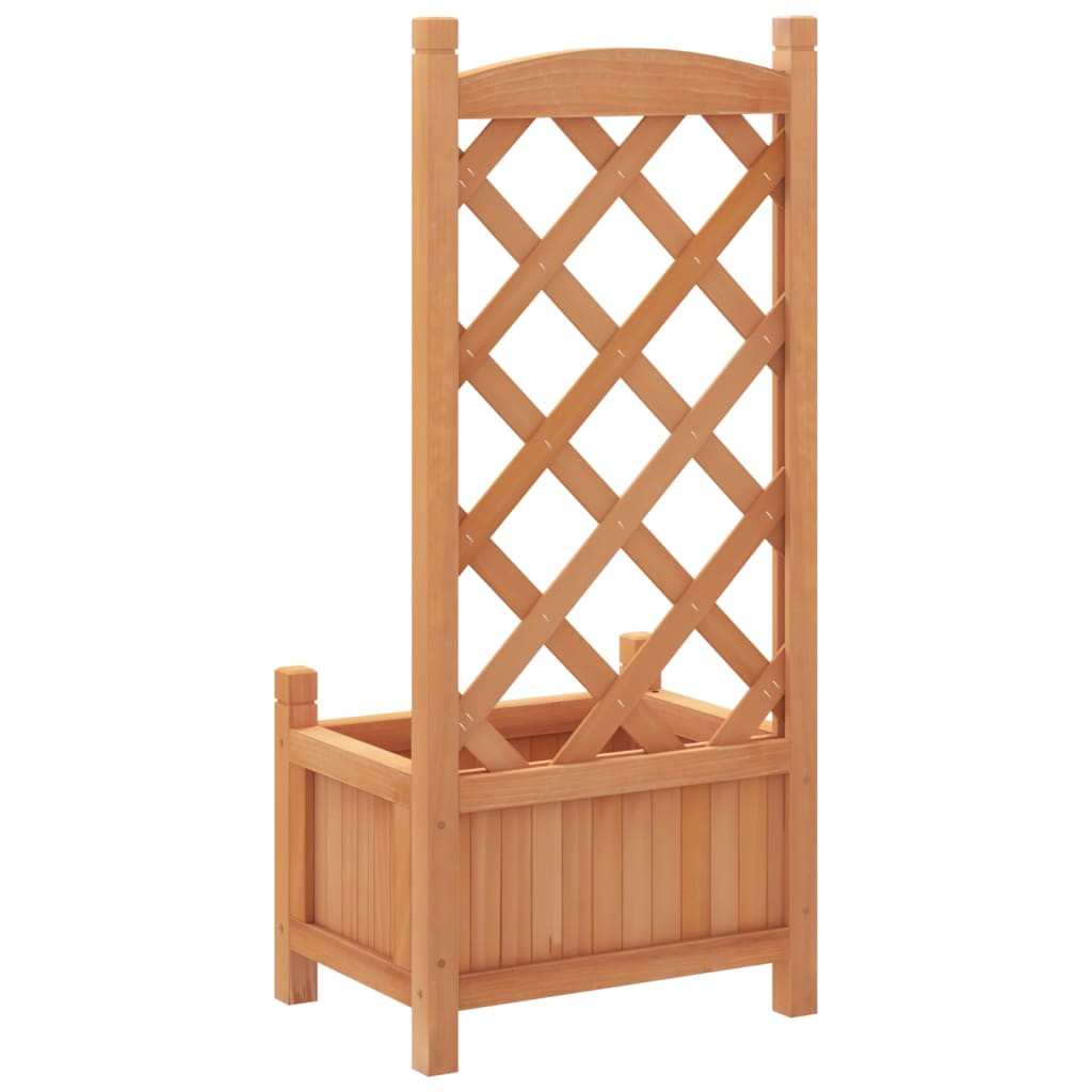 vidaXL Brown Fir Wood Planter with Trellis - Solid, Durable, & Attractive