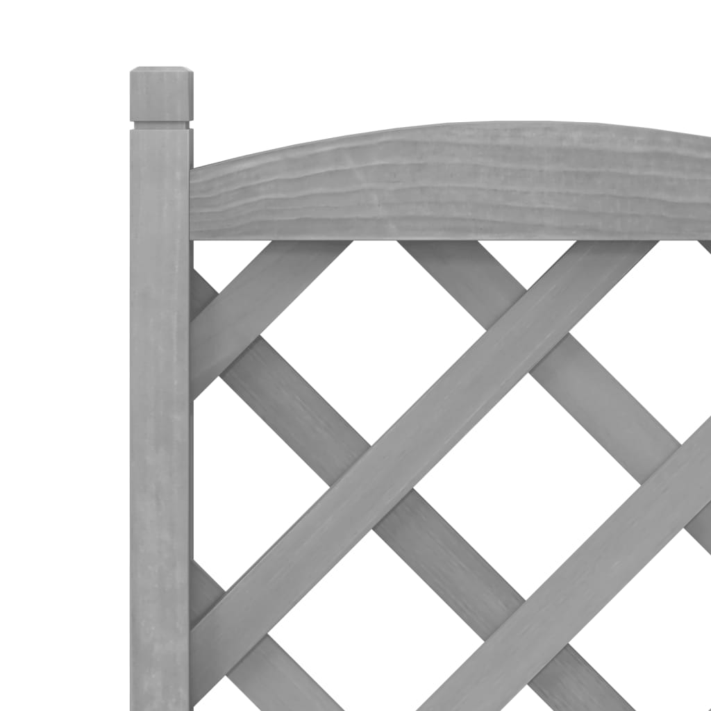 vidaXL Grey Solid Fir Wood Planter with Trellis - Durable & Stylish Design