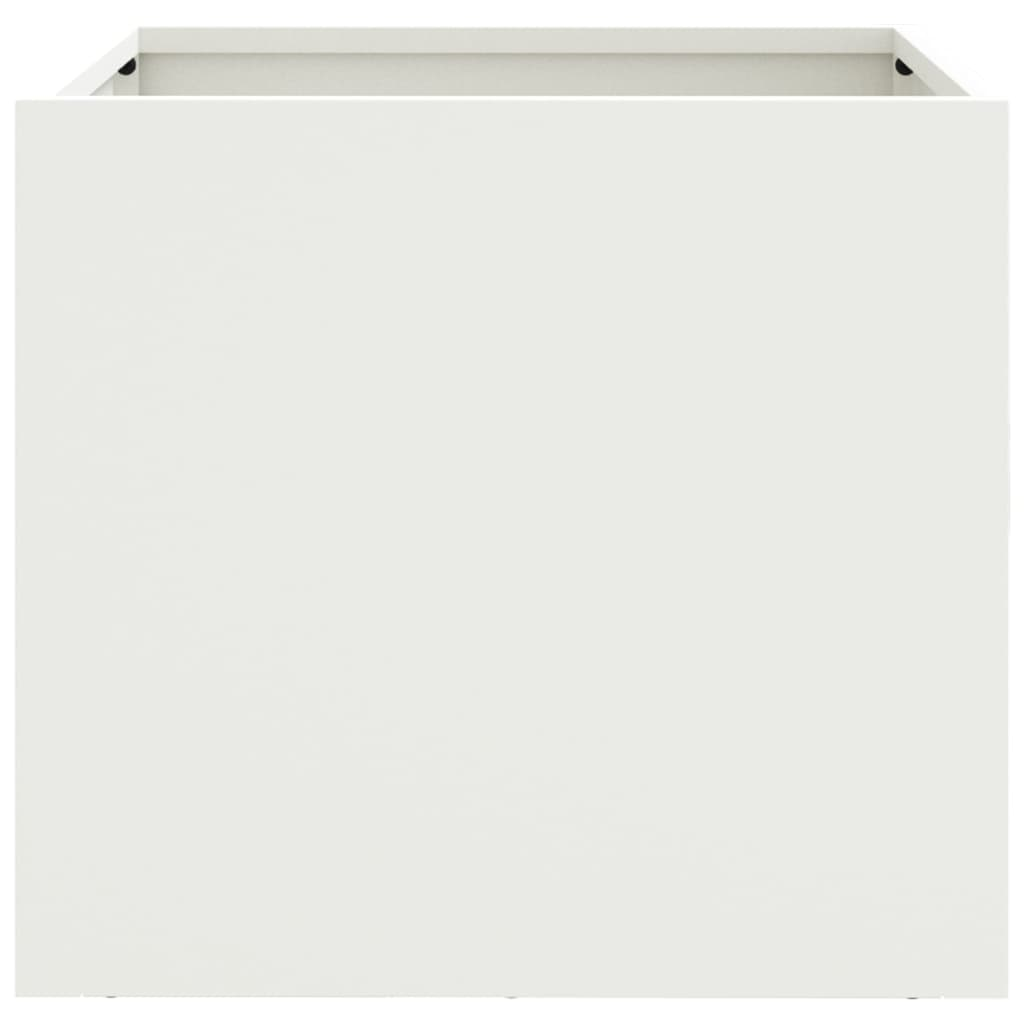 vidaXL Planter White 32x30x29 cm Cold-rolled Steel
