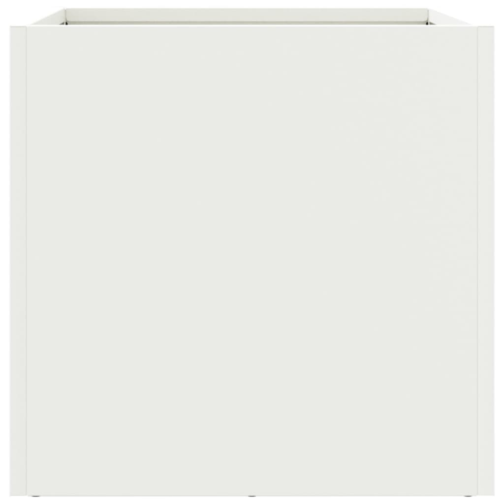 vidaXL Planter White 32x30x29 cm Cold-rolled Steel