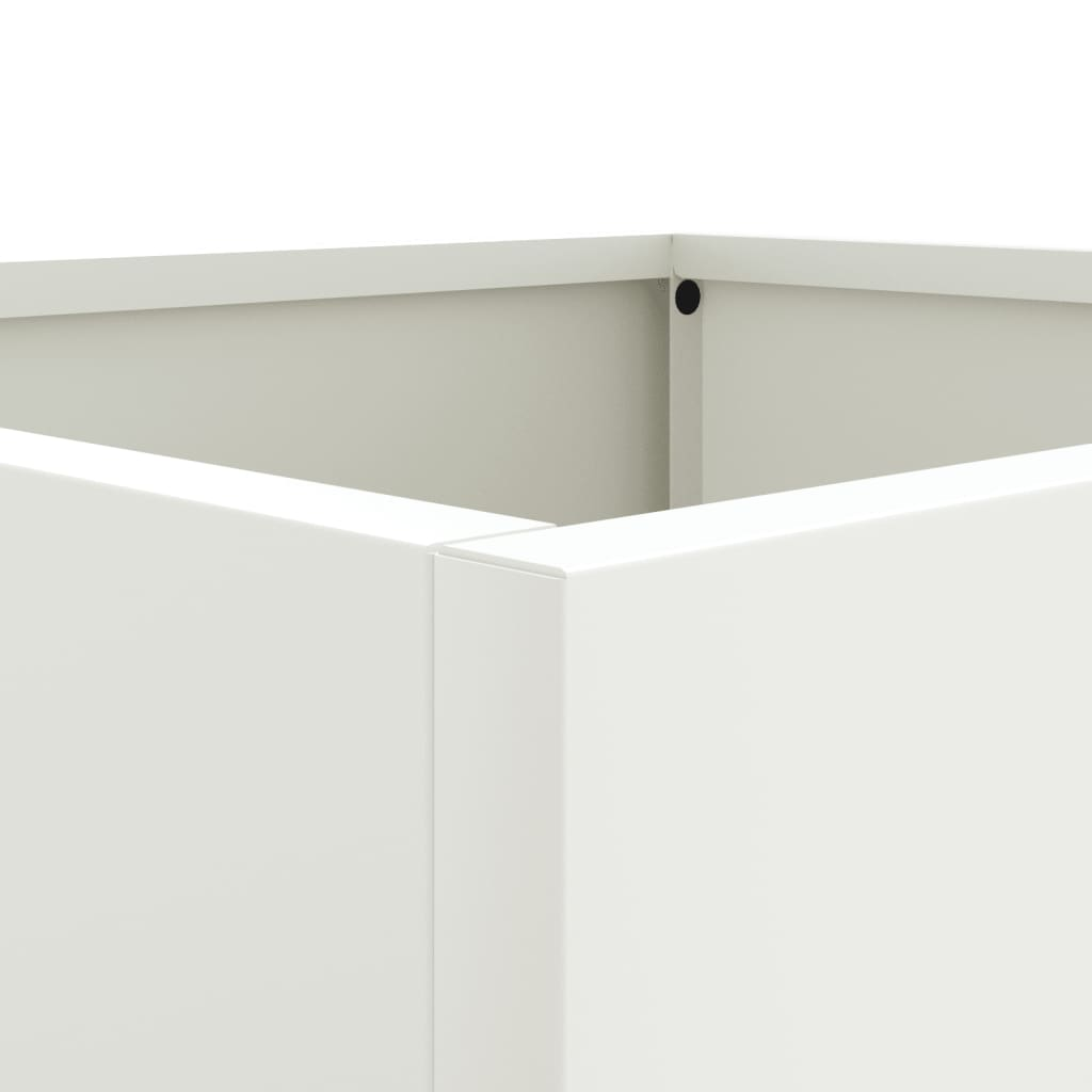 vidaXL Planter White 32x30x29 cm Cold-rolled Steel