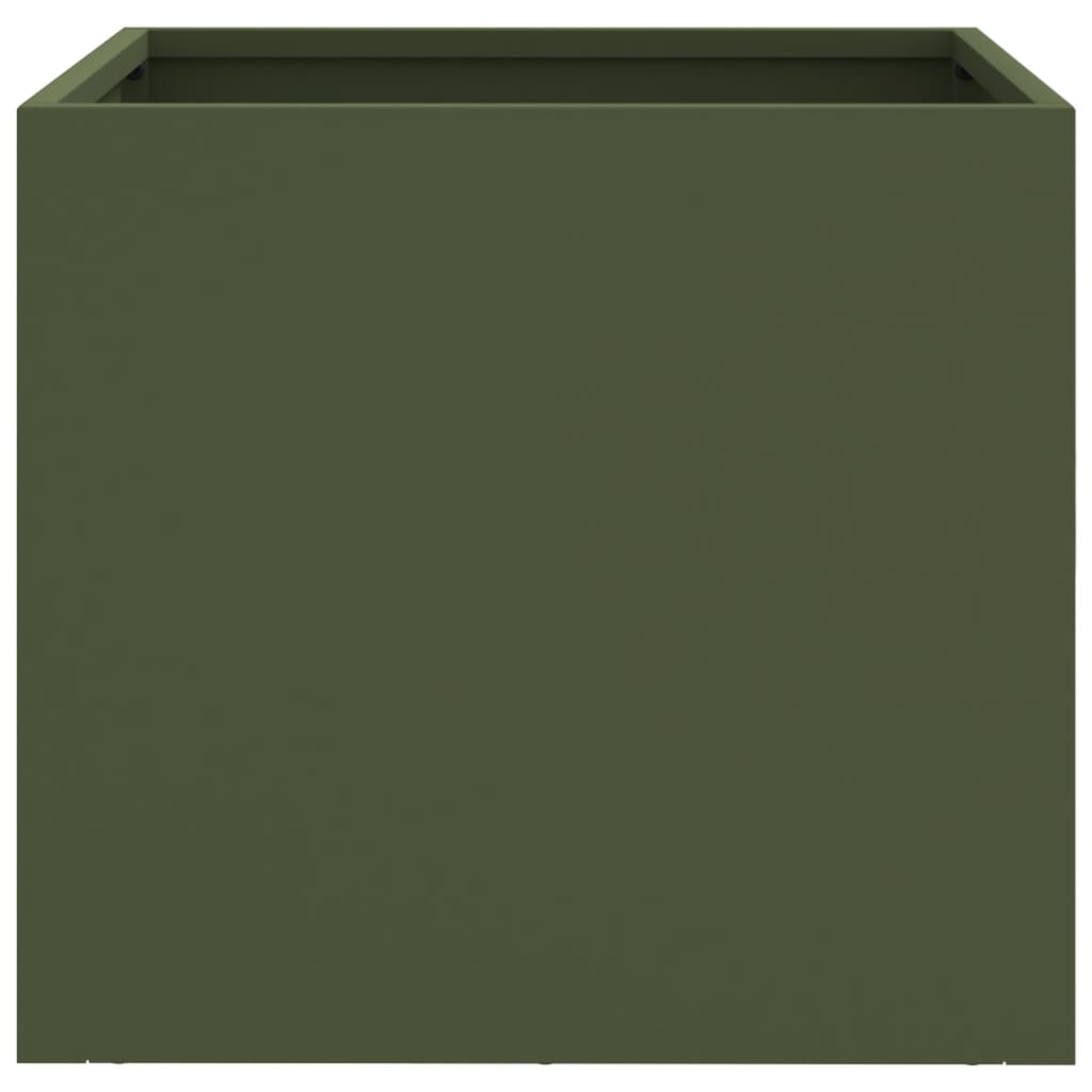 vidaXL Planters 2 pcs Olive Green 32x30x29 cm Cold-rolled Steel