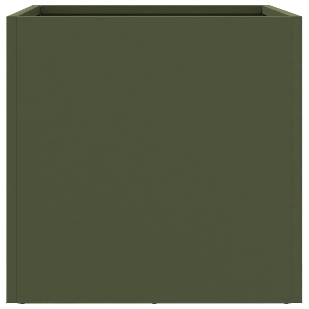 vidaXL Planters 2 pcs Olive Green 32x30x29 cm Cold-rolled Steel