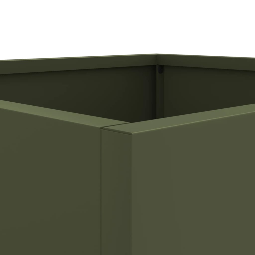 vidaXL Planters 2 pcs Olive Green 32x30x29 cm Cold-rolled Steel