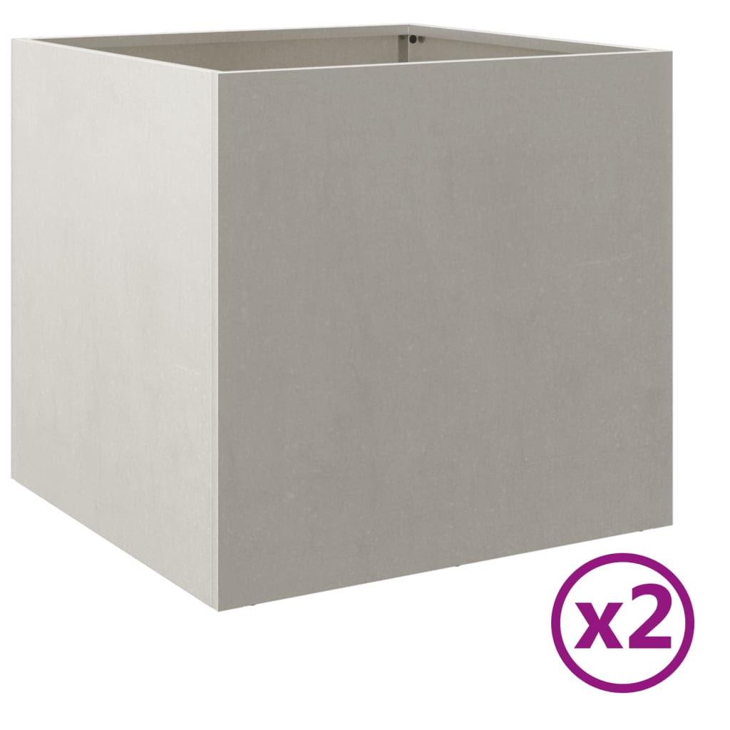 vidaXL Planters 2 pcs Silver 49x47x46 cm Stainless Steel