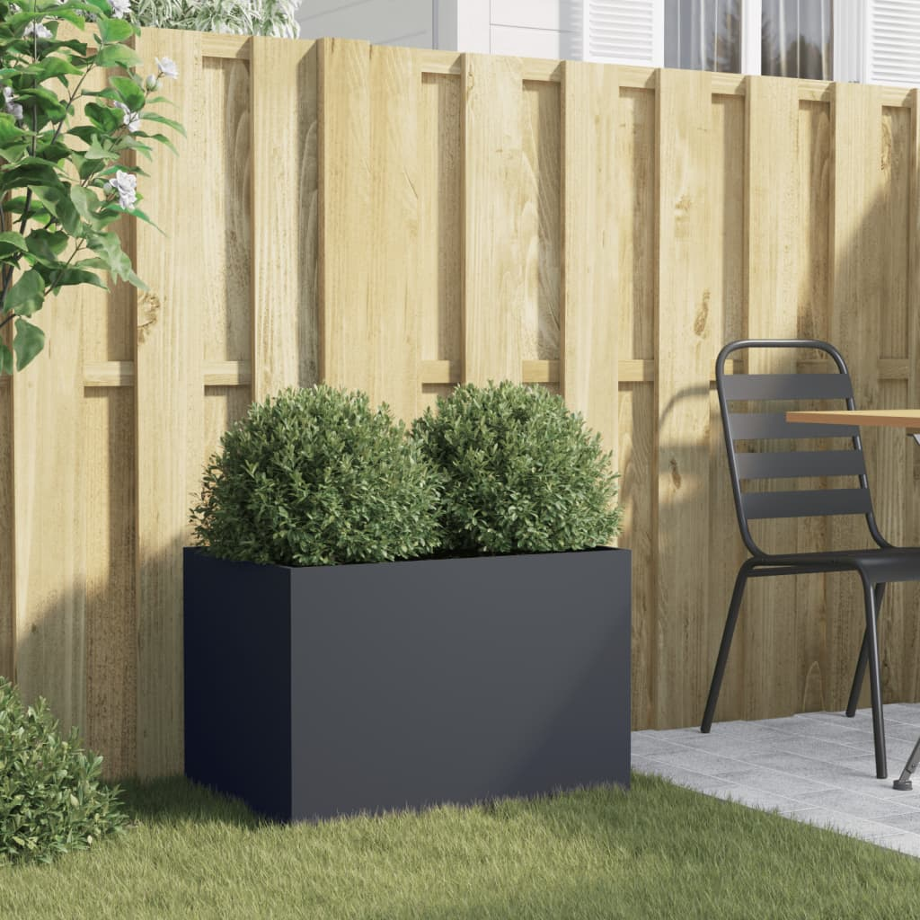 vidaXL Planter Anthracite 62x40x39 cm Cold-rolled Steel