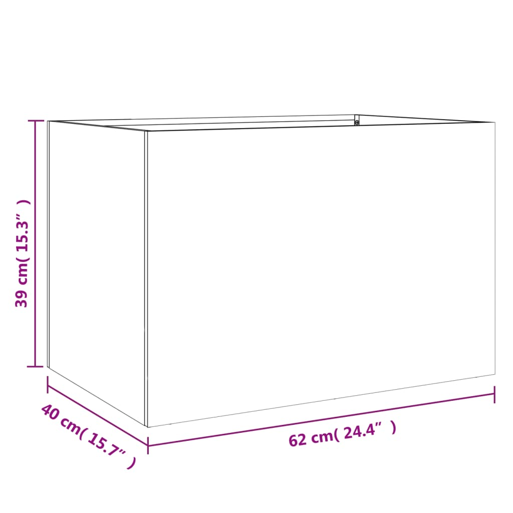 vidaXL Planter Anthracite 62x40x39 cm Cold-rolled Steel