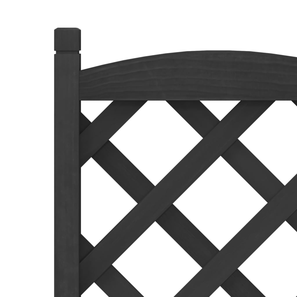 vidaXL Black Solid Fir Wood Planter with Trellis - Sturdy & Elegant Design