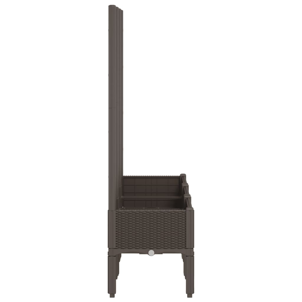 vidaXL Brown Polypropylene Garden Planter w/ Trellis - 120x40x142cm, Durable & Attractive