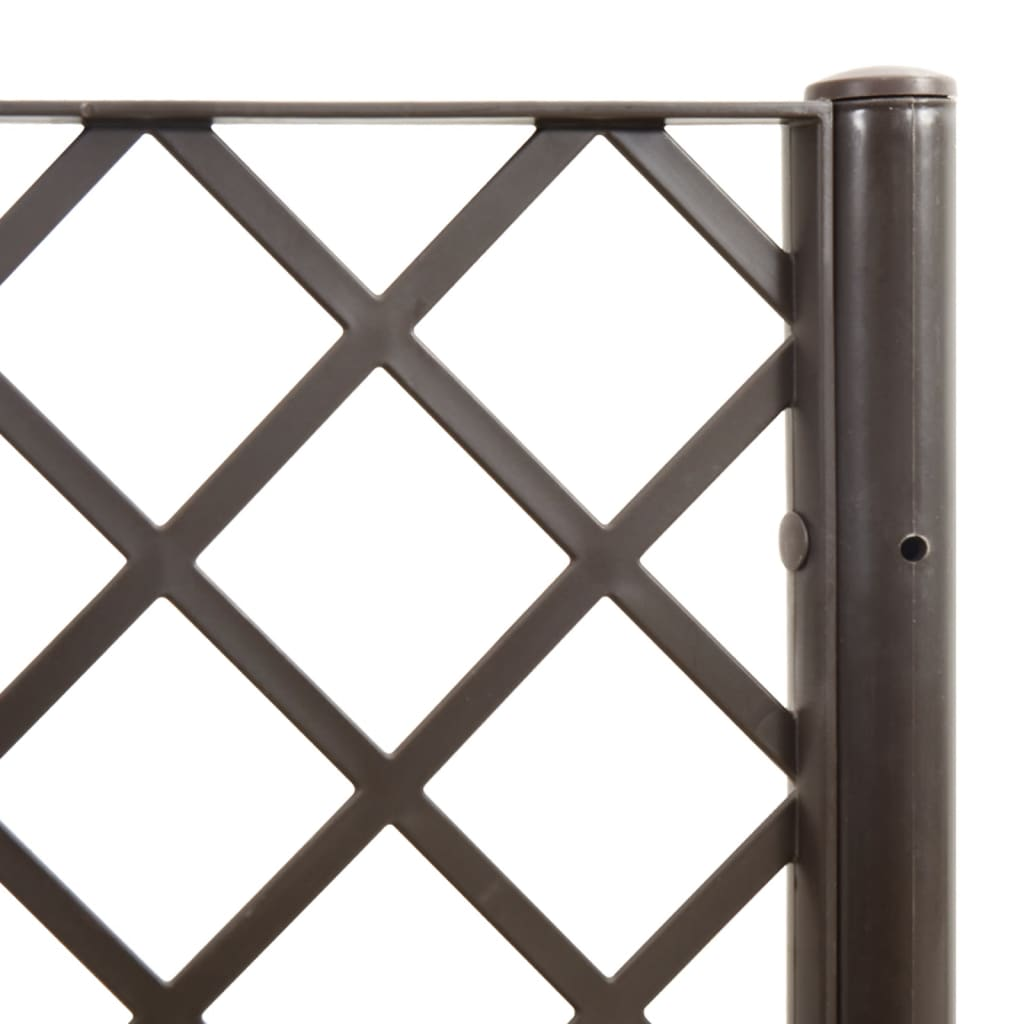 vidaXL Brown Polypropylene Garden Planter w/ Trellis - 120x40x142cm, Durable & Attractive