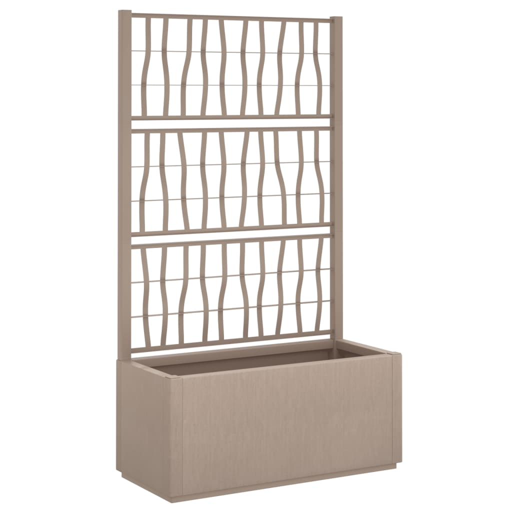 vidaXL 80x36x140cm Light Brown PP Garden Planter with Trellis