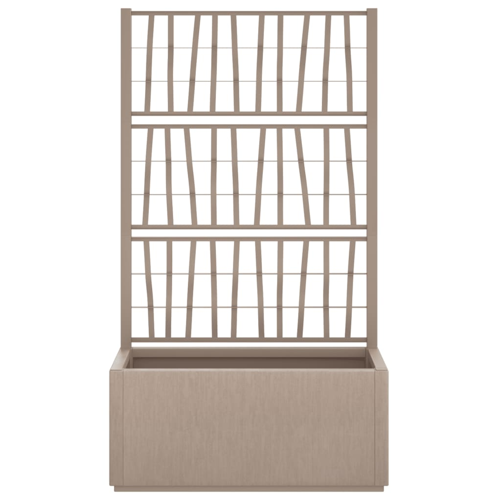 vidaXL 80x36x140cm Light Brown PP Garden Planter with Trellis