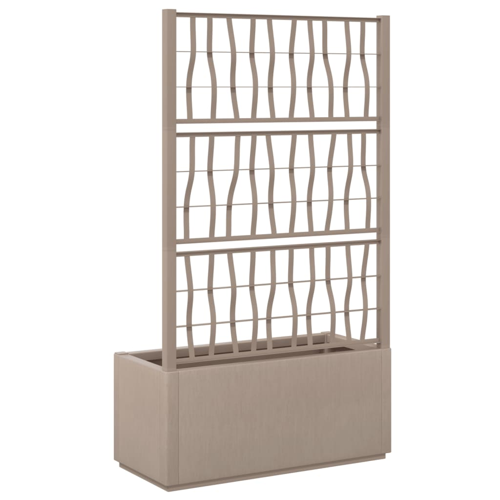vidaXL 80x36x140cm Light Brown PP Garden Planter with Trellis