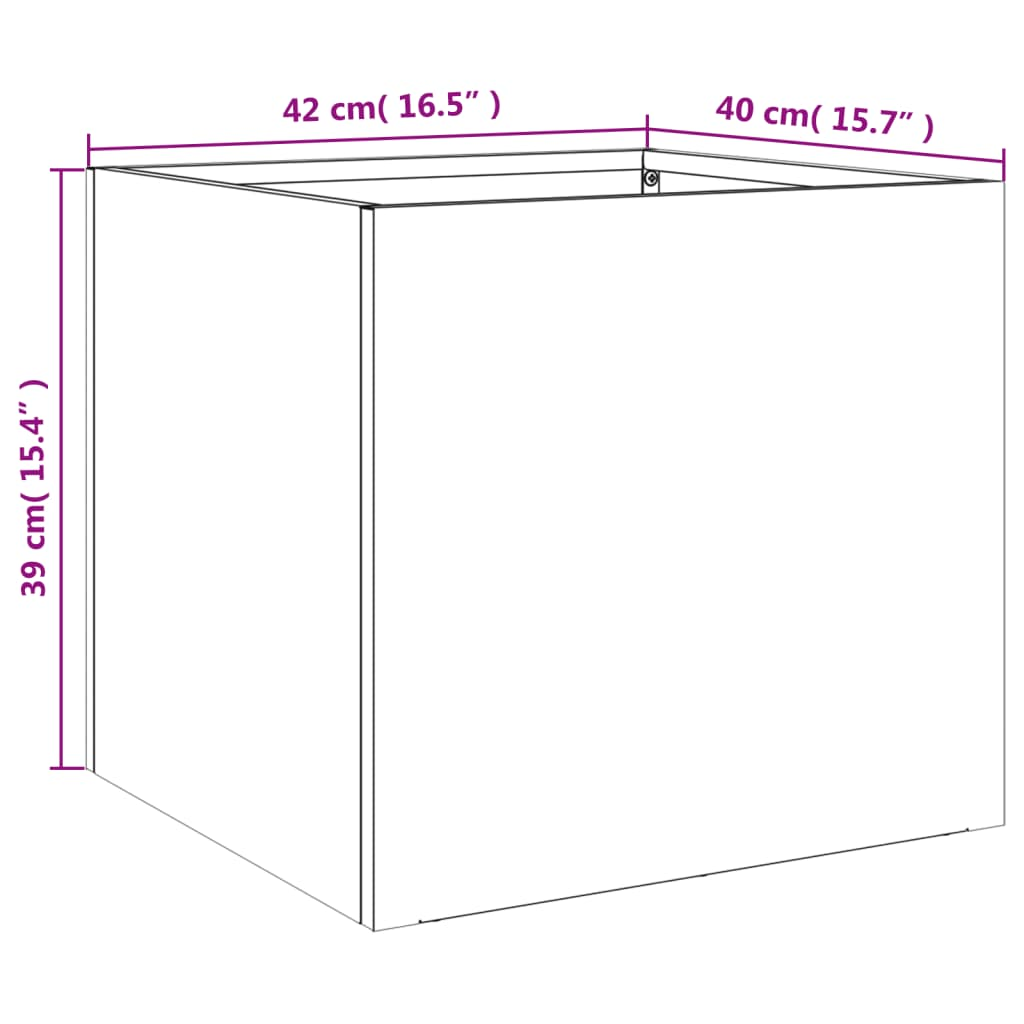 vidaXL Planter Silver 42x40x39 cm Galvanised Steel