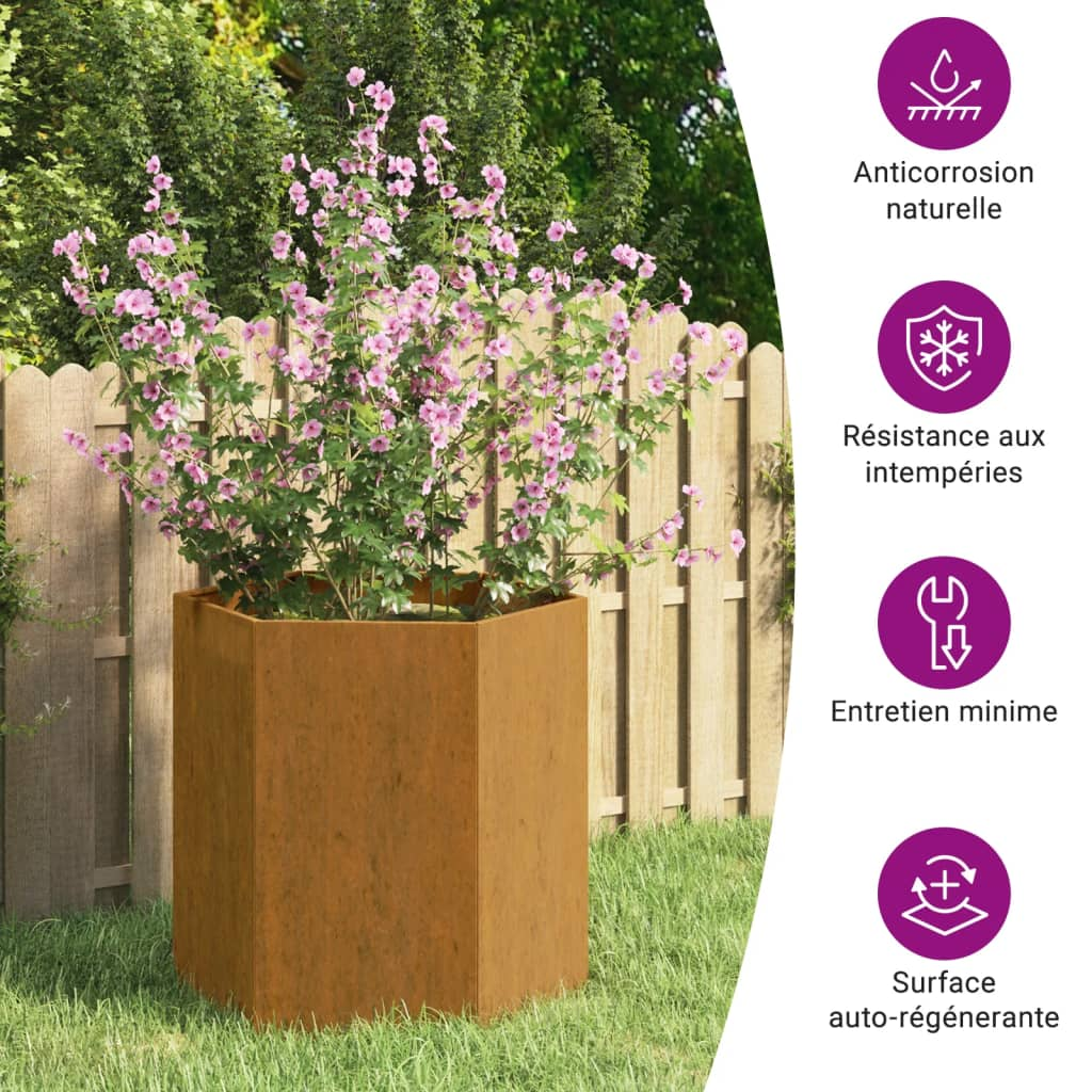 vidaXL Planter Rusty 40x40x45 cm Corten Steel