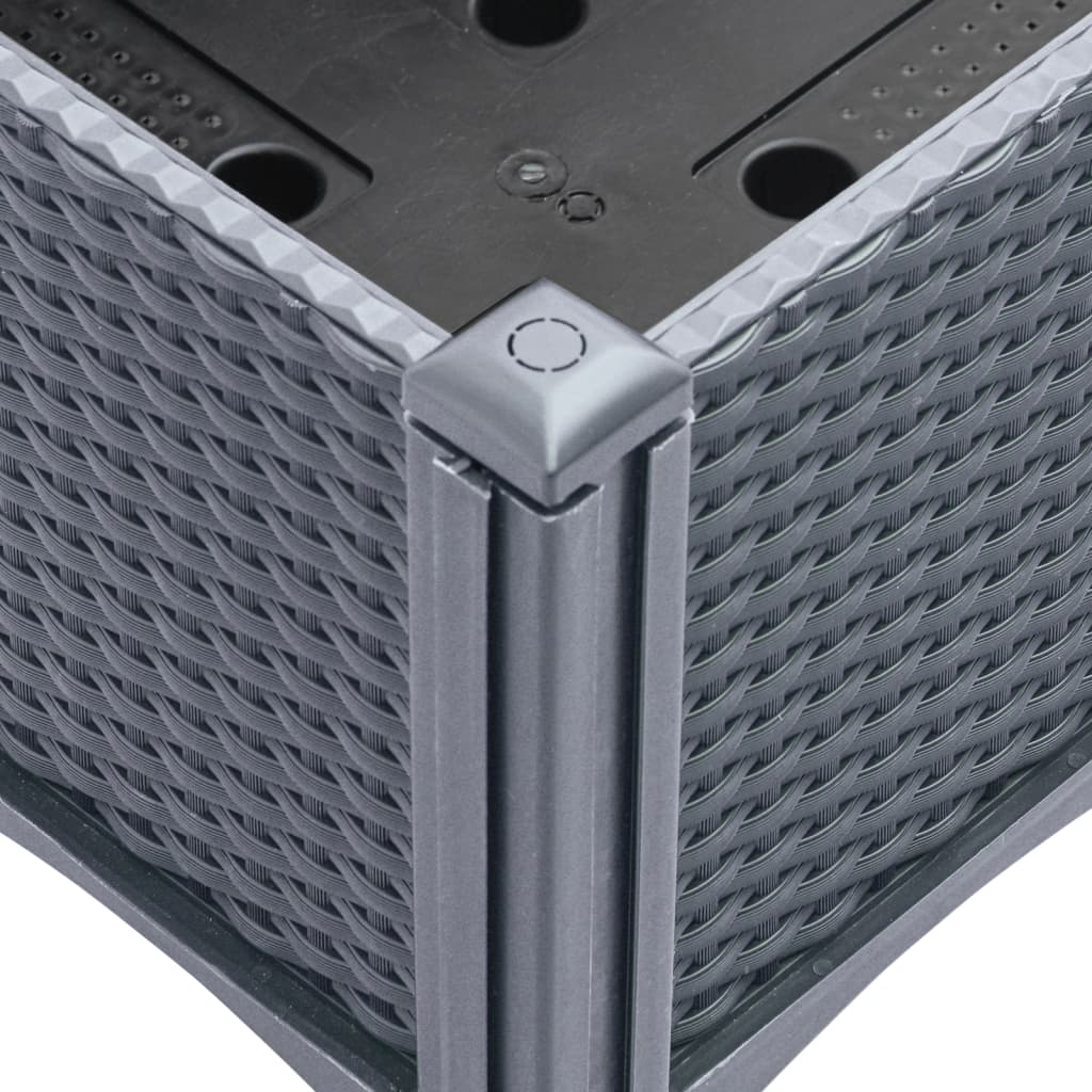 vidaXL Grey Polypropylene Garden Planter with Legs - 40x40x42cm, Sturdy & Stylish