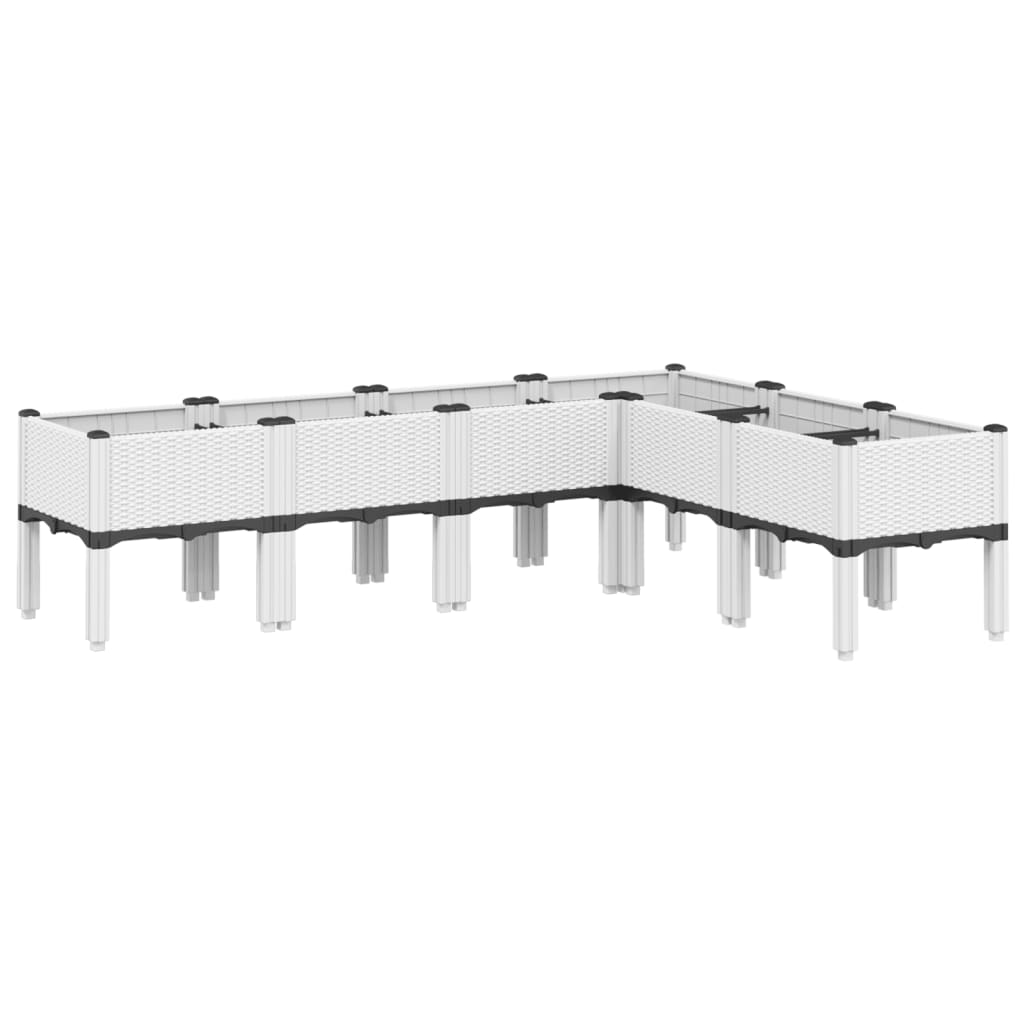 vidaXL Garden Planter with Legs White 160x120x42 cm Polypropylene