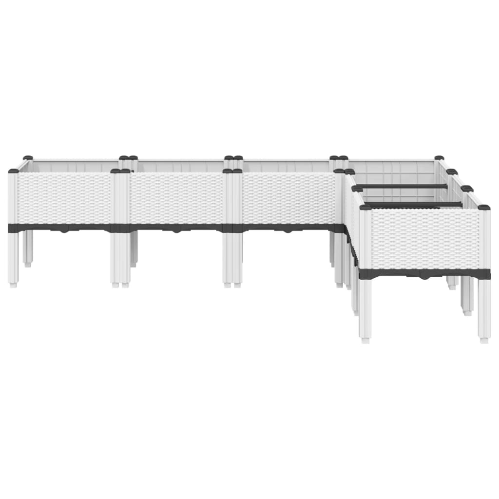 vidaXL Garden Planter with Legs White 160x120x42 cm Polypropylene