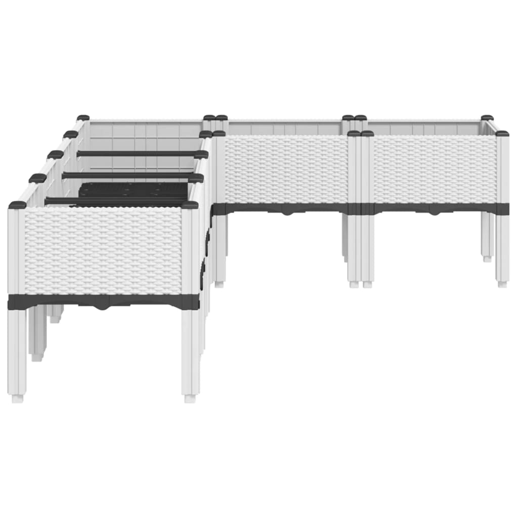 vidaXL Garden Planter with Legs White 160x120x42 cm Polypropylene