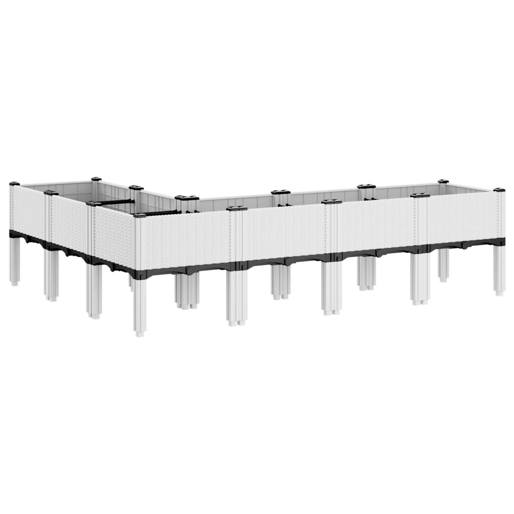 vidaXL Garden Planter with Legs White 160x120x42 cm Polypropylene