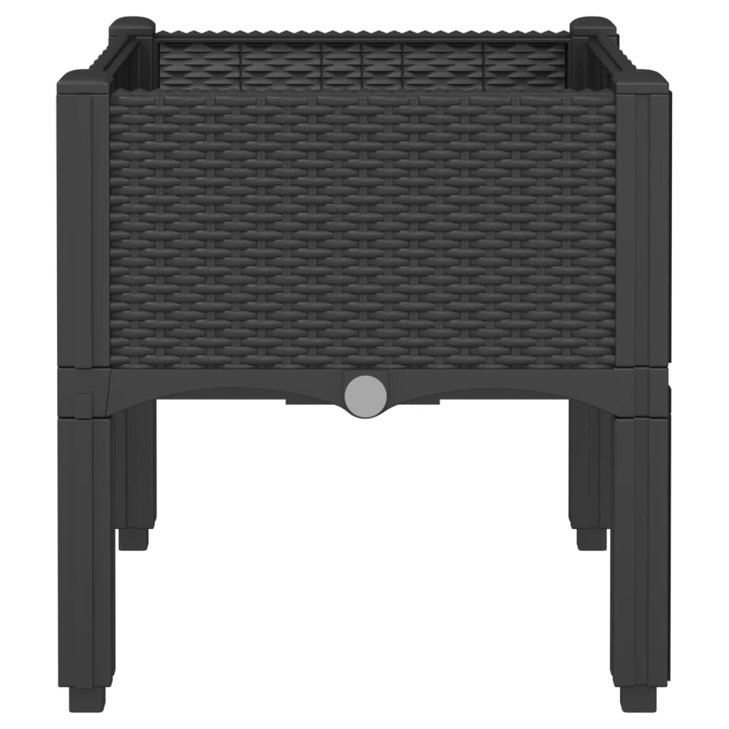 vidaXL Garden Planter with Legs Black 40x40x42 cm Polypropylene