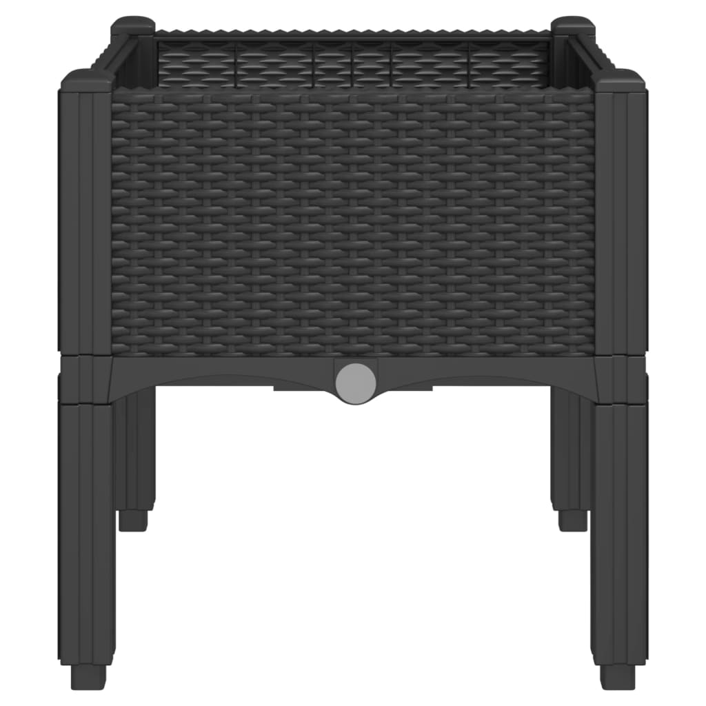 vidaXL Garden Planter with Legs Black 40x40x42 cm Polypropylene