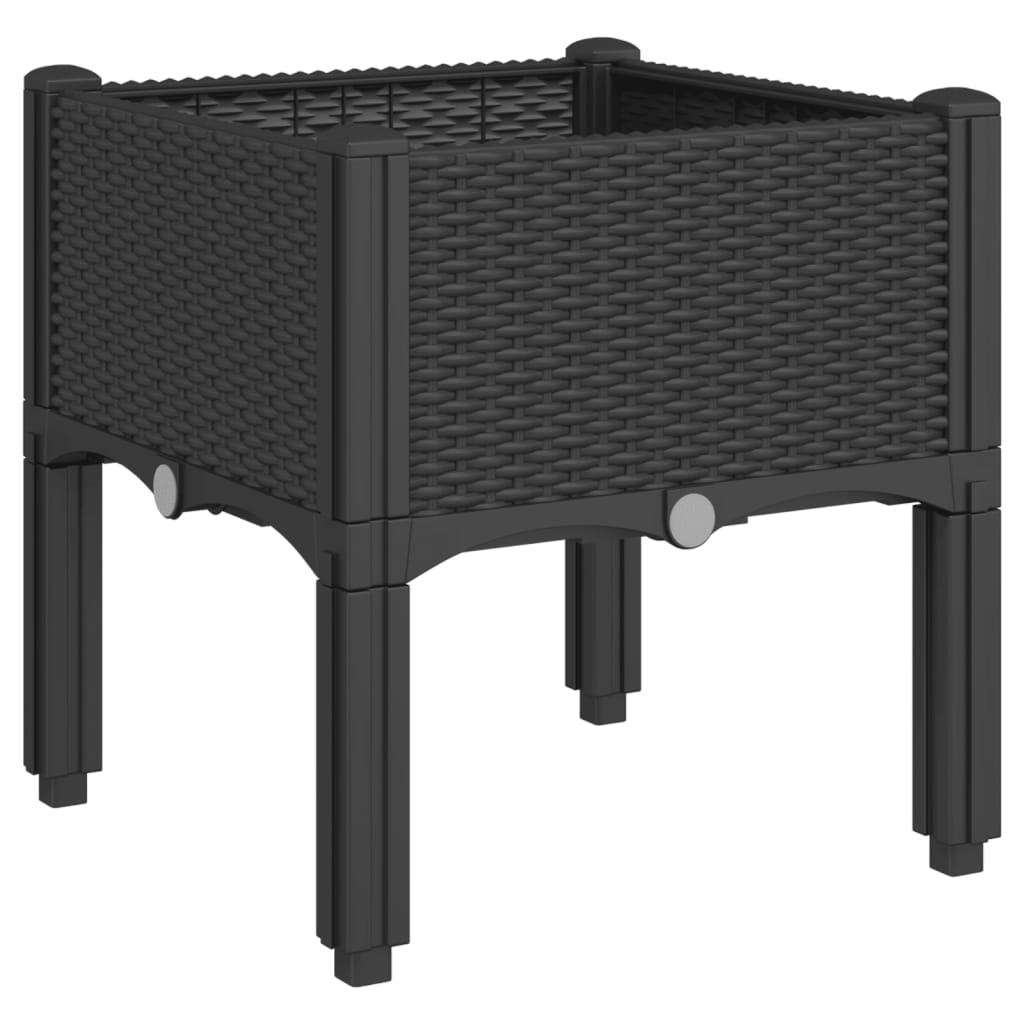 vidaXL Garden Planter with Legs Black 40x40x42 cm Polypropylene