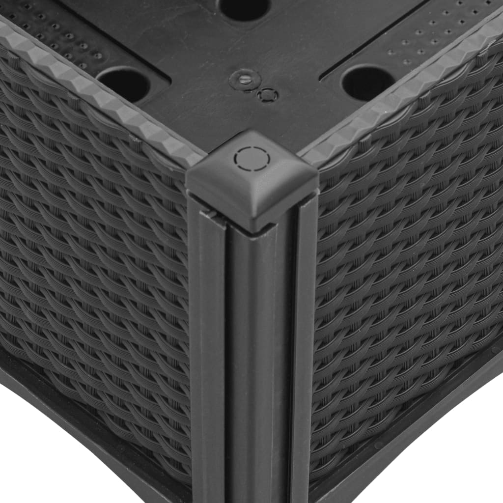 vidaXL Garden Planter with Legs Black 40x40x42 cm Polypropylene