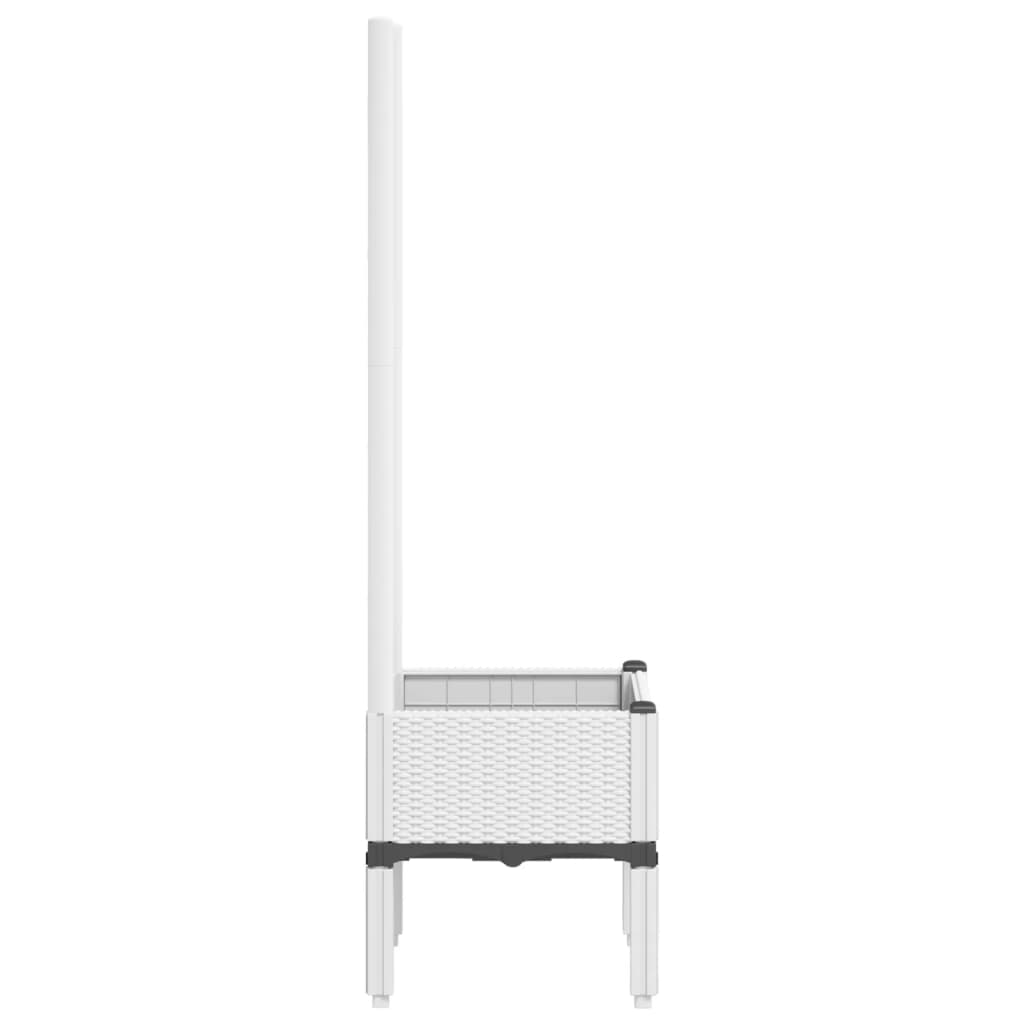vidaXL 40x40x142cm White Polypropylene Garden Planter with Trellis