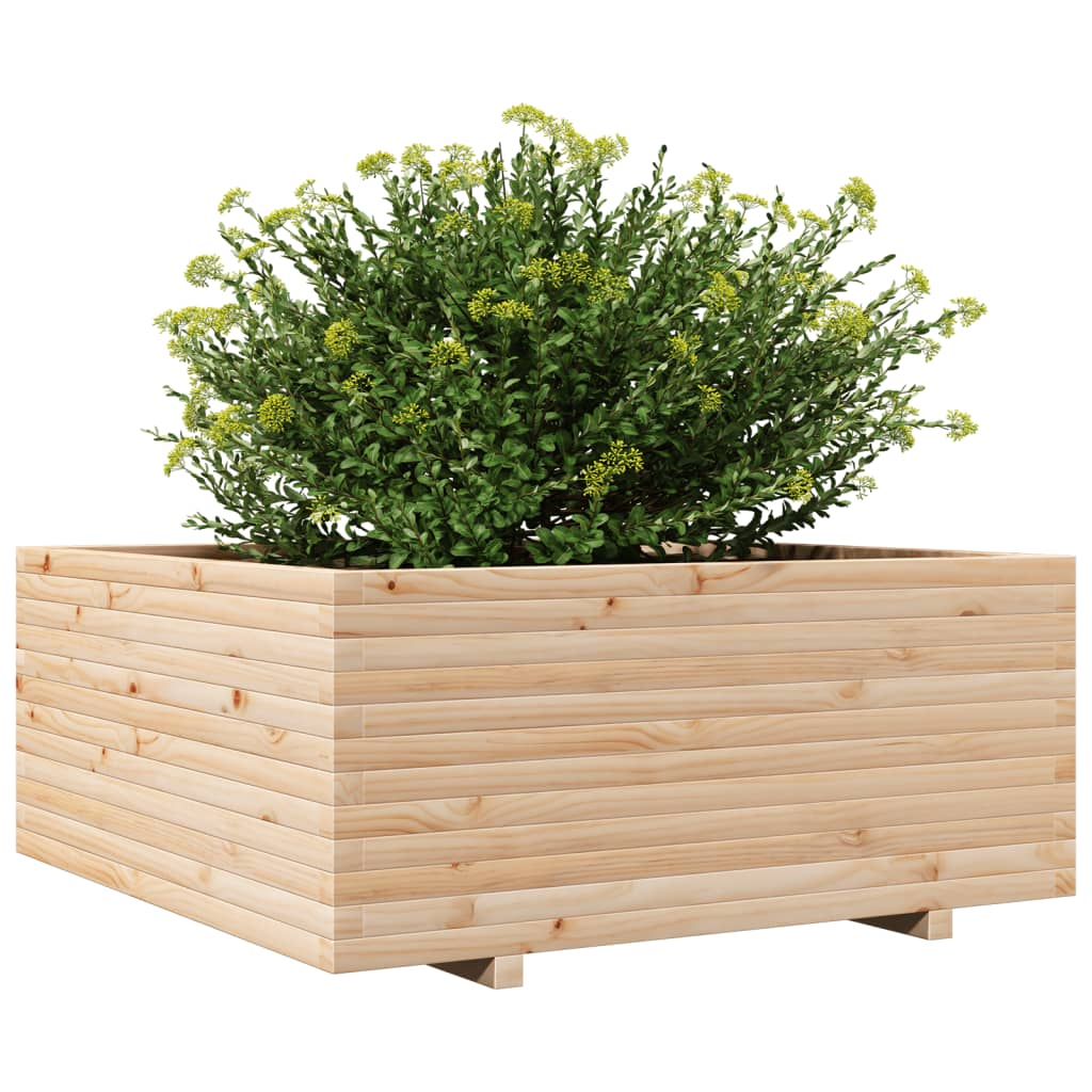 vidaXL Garden Planter 110x110x49.5 cm Solid Wood Pine