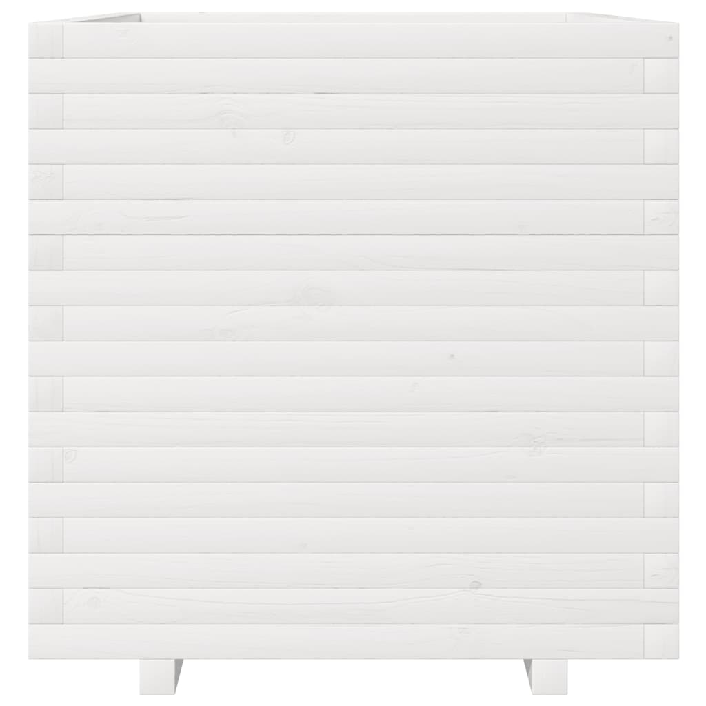 vidaXL Garden Planter White 70x70x72.5 cm Solid Wood Pine