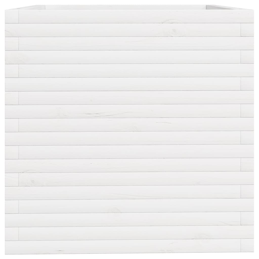 vidaXL Garden Planter White 70x70x72.5 cm Solid Wood Pine