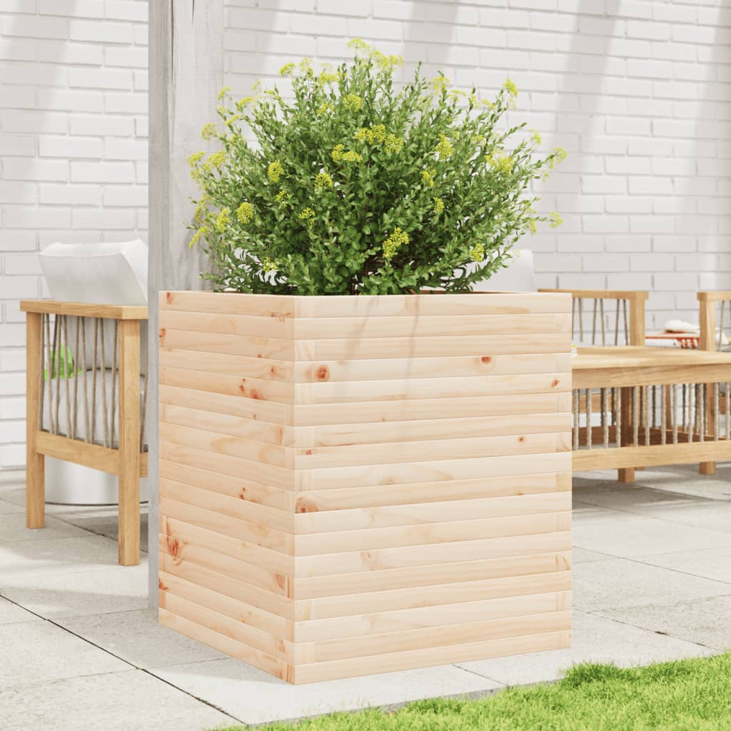 vidaXL Garden Planter 60x60x68.5 cm Solid Wood Pine