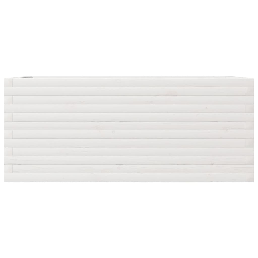 vidaXL Garden Planter White 110x60x45.5 cm Solid Wood Pine