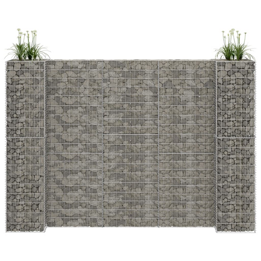 vidaXL H-Shaped Gabion Planter Steel Wire 260x40x200 cm