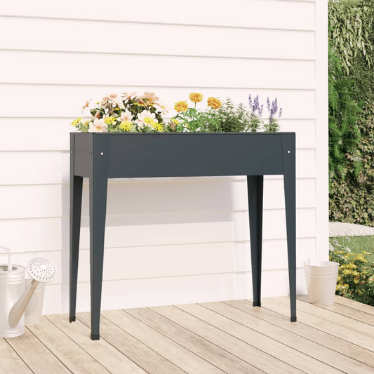 vidaXL Garden Planter 100.5x40.5x90 cm Galvanised Steel