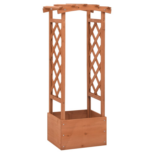 vidaXL Firwood Trellis Planter with Arch - 49x39x117cm, Sturdy & Elegant